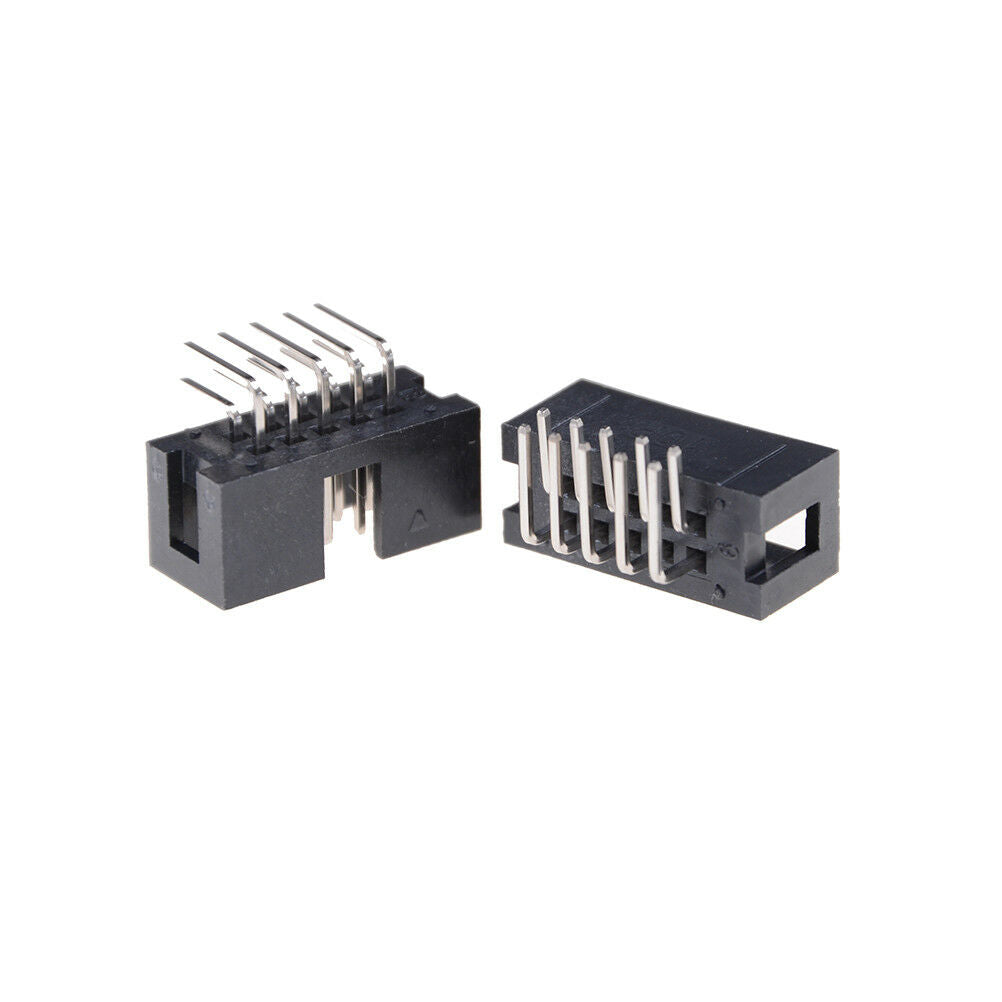 10PCS DC3-10P 2.54mm 2x5 Pin Right Angle Male Shrouded header IDC Socket JCA Kt