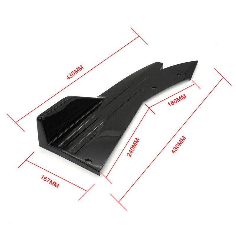 Car Corner Side Lip Rear Spoiler Blade Skirt Splitters Winglet Wings Diffuser