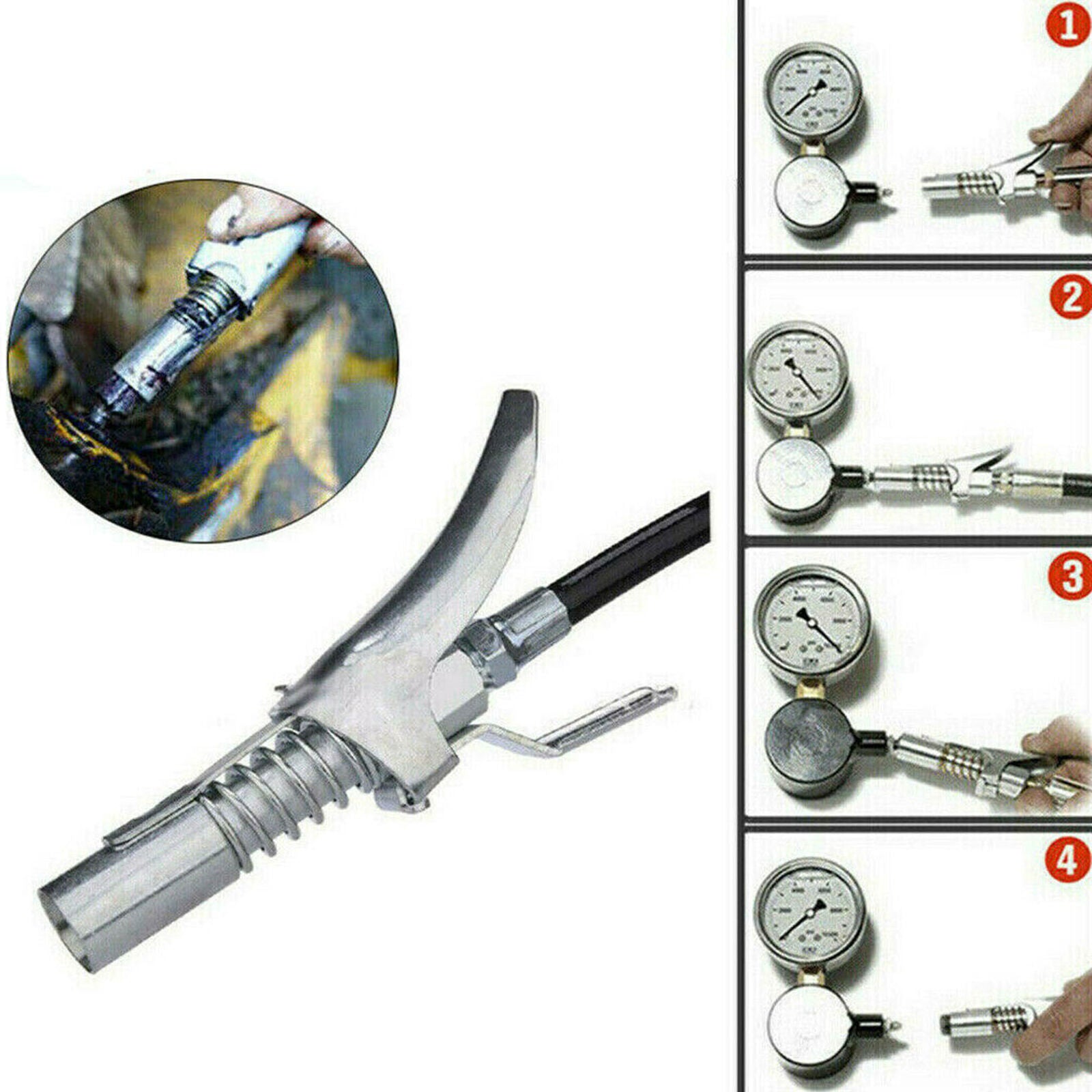 Grease Gun G Coupler Quick Release Lock On Coupling End 1/8"BSP Workshop Farm
