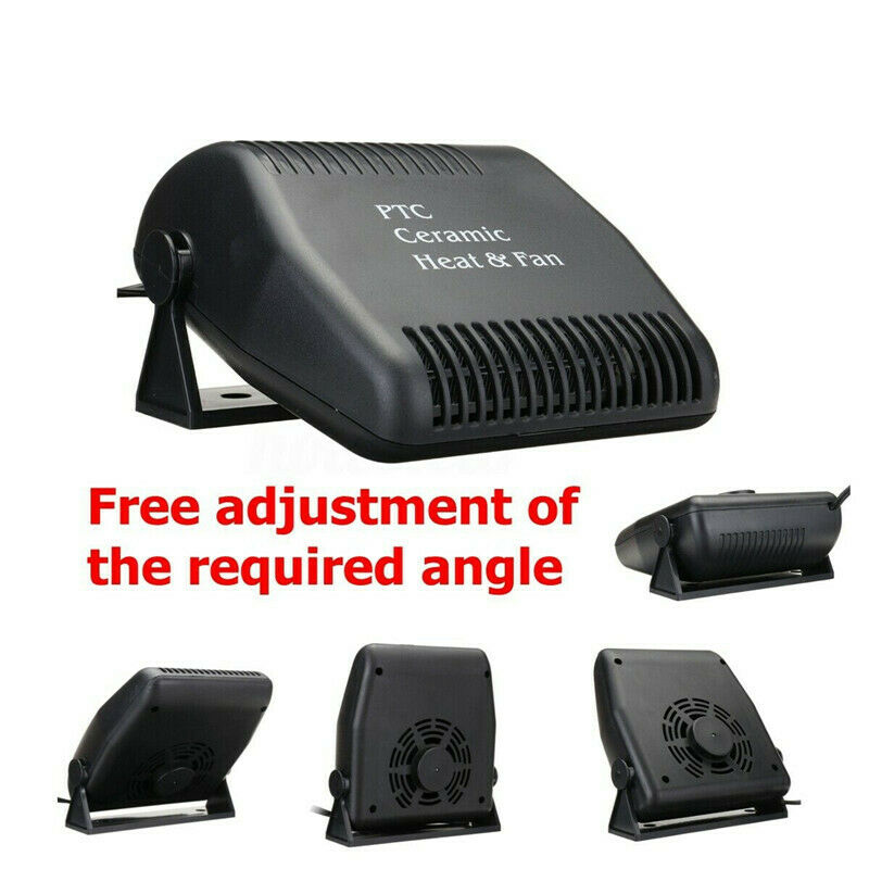 DC 12V Portable Car Fan Fast Heater Windshield Defroster Window Demister