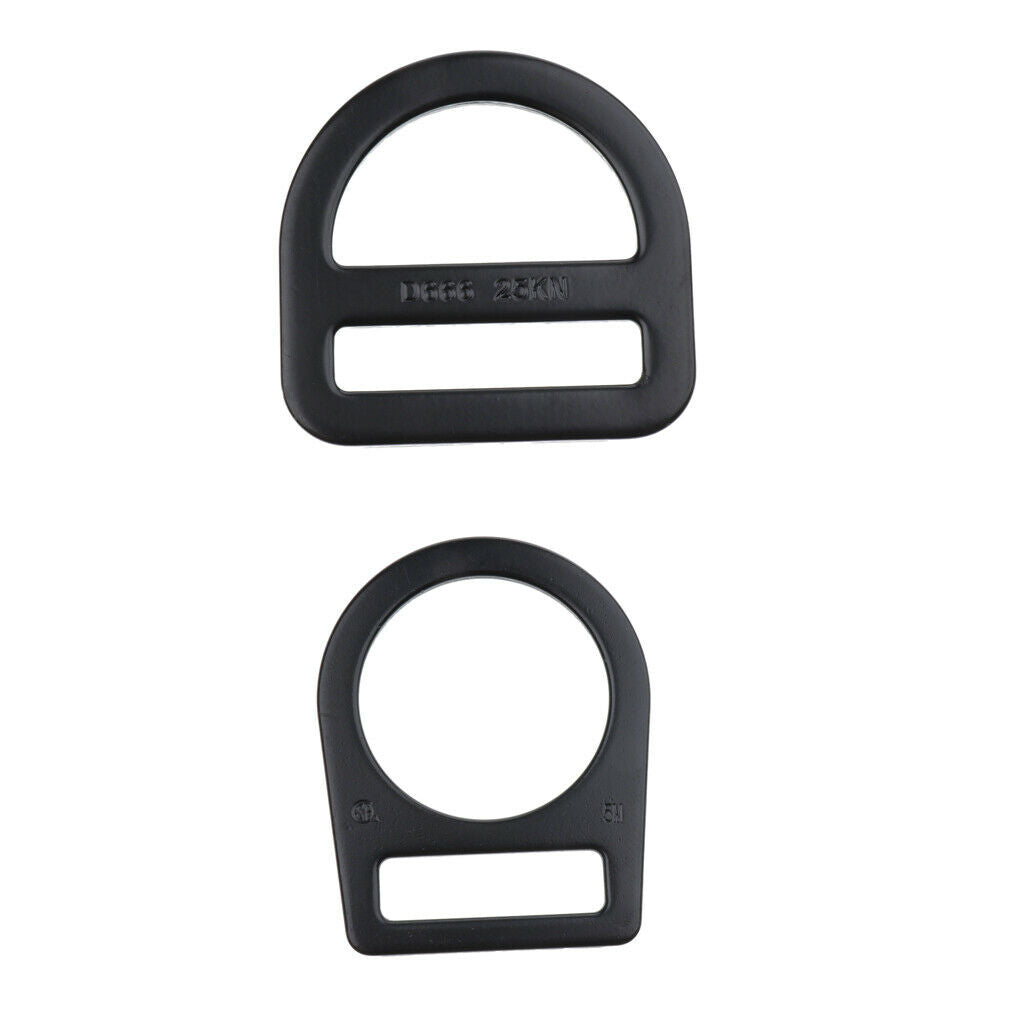 Black Carbon Steel Climbing Harness Seat Belt Buckle Slotted D Ring