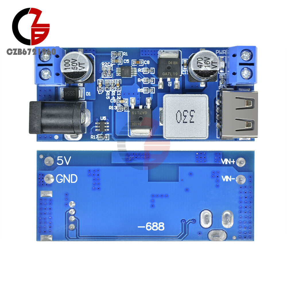 2PCS DC 24V/12V To 5V 5A Step Down Power Supply Module 9-36V 30W Buck Converter