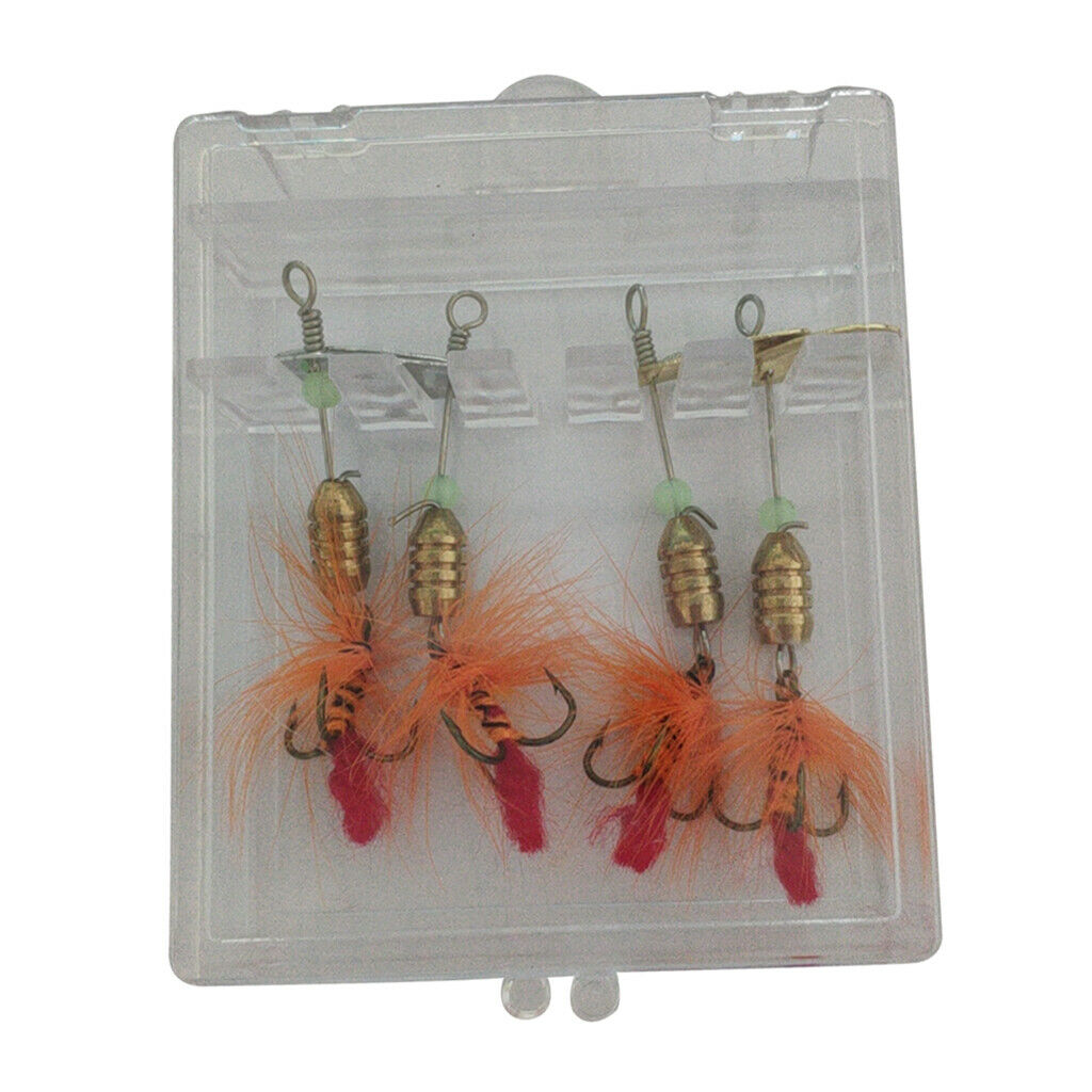 4pcs Metal Spinners Baits Bass Crankbaits Spoon Fishing Lures Hooks 6cm