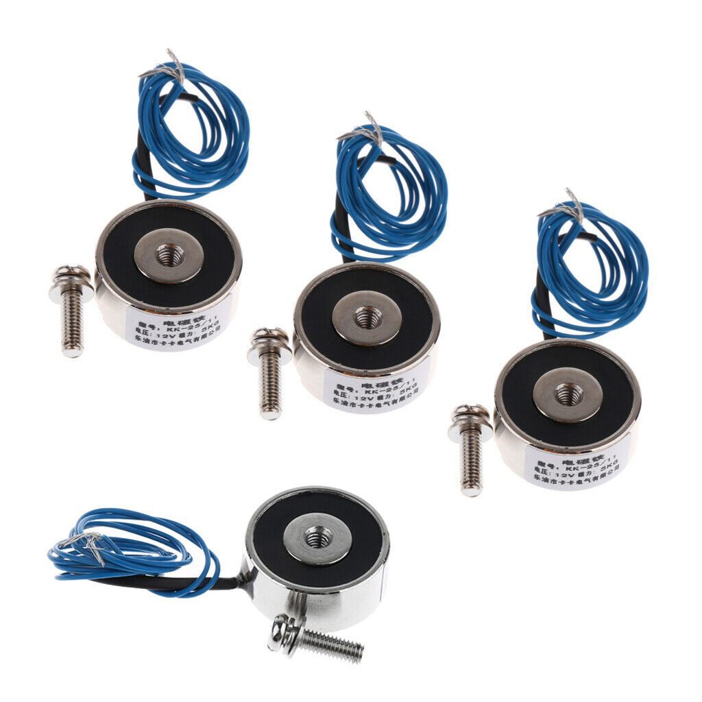 4pcs DC 12V Sucked Type Electric Electromagnet Solenoid 5KG DIY Electronic Metal