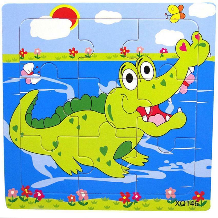 Hot Puzzle Jigsaw Wooden Toys Kids Children Educational Cartoon Animal Puzzles