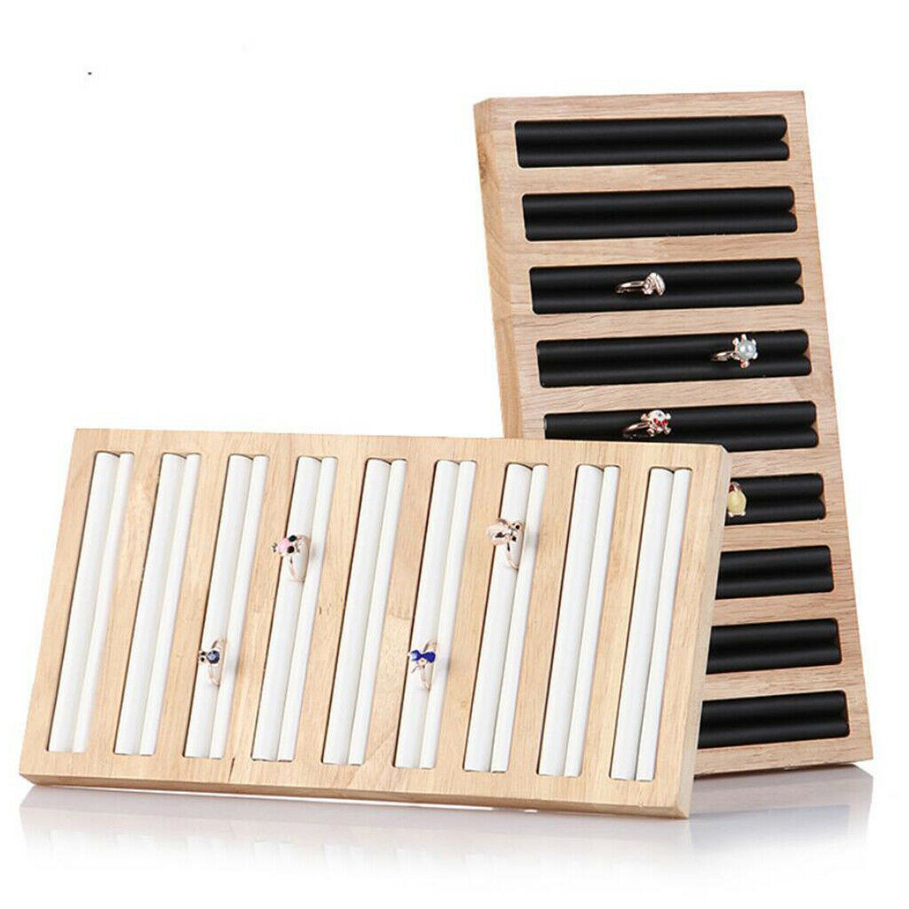 Bamboo Wooden Rings Jewelry Tabletop Display Plate for Stores Retail Shop