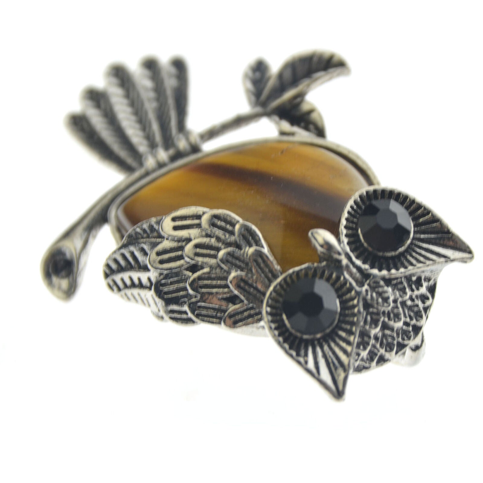 Picture Jasper stone bead Energy Reiki Healing Amulet Owl Pendant