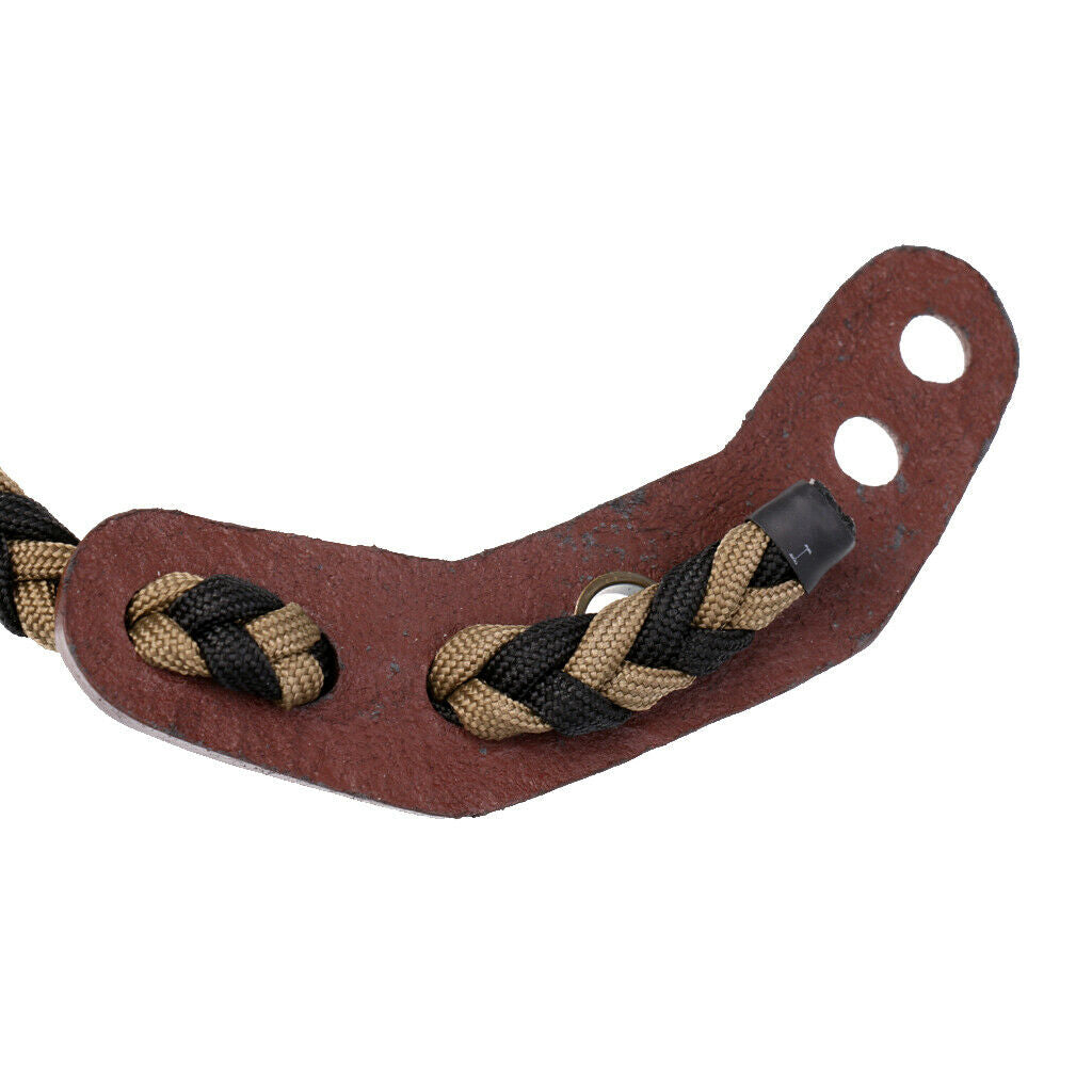 Archery Bow Wrist Sling Braided Paracord Strap w/ Leather for Compound Bow