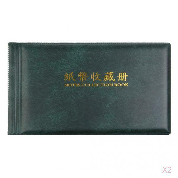 2 Pieces Banknote Currency Collection Album Paper Money Pocket 30 Note Pages can