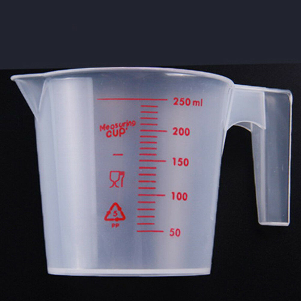 250ml plastic clear measuring cup handle liquid pour spout home kitchen to.l8