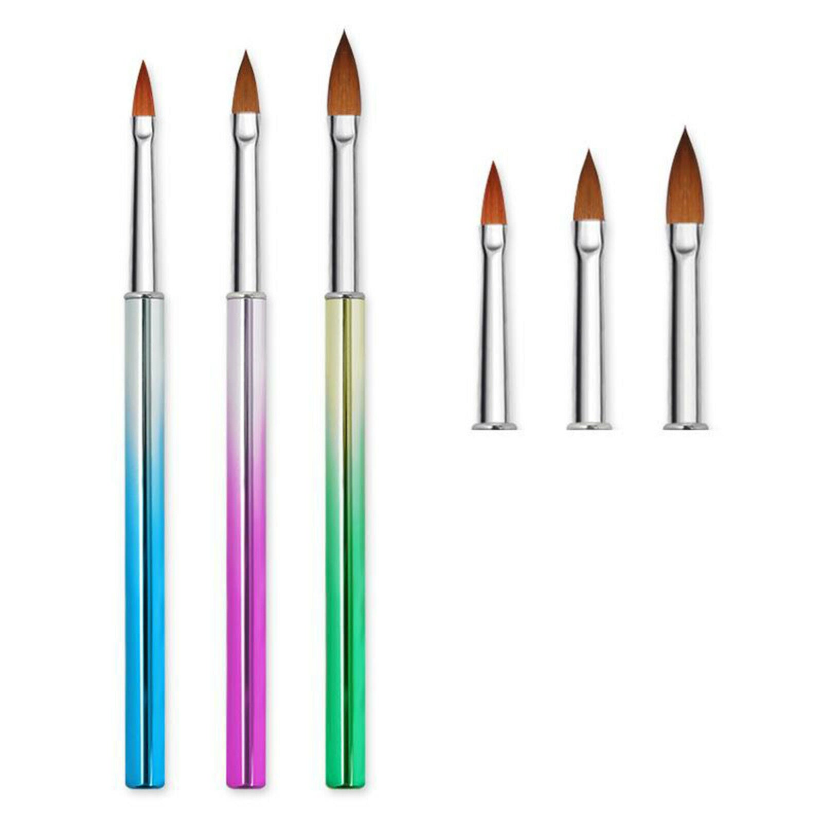 3pcs Nail Art Brush Set Nail Painting Brushes Nail Drawing Pen Nail Arts DIY