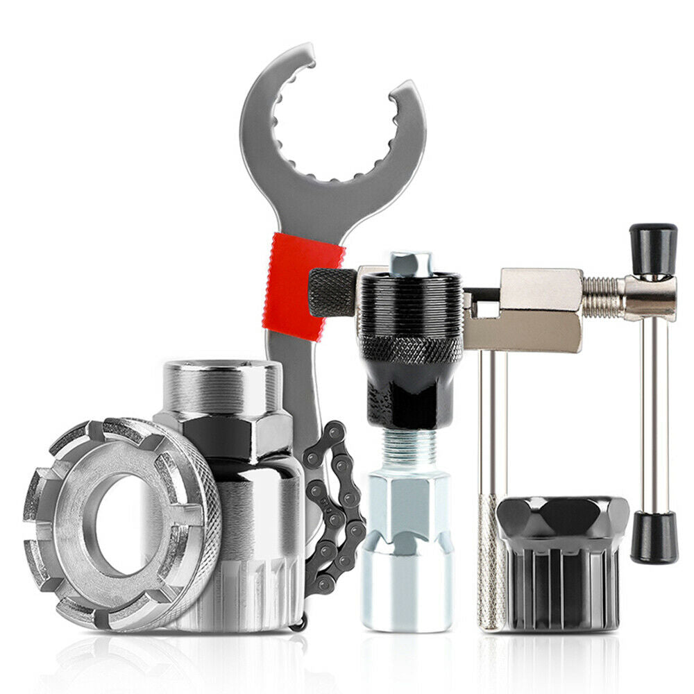Bike Repair Tool Kit Cycle Crank Chain Cutter Extractor Bracket Freewheel Puller