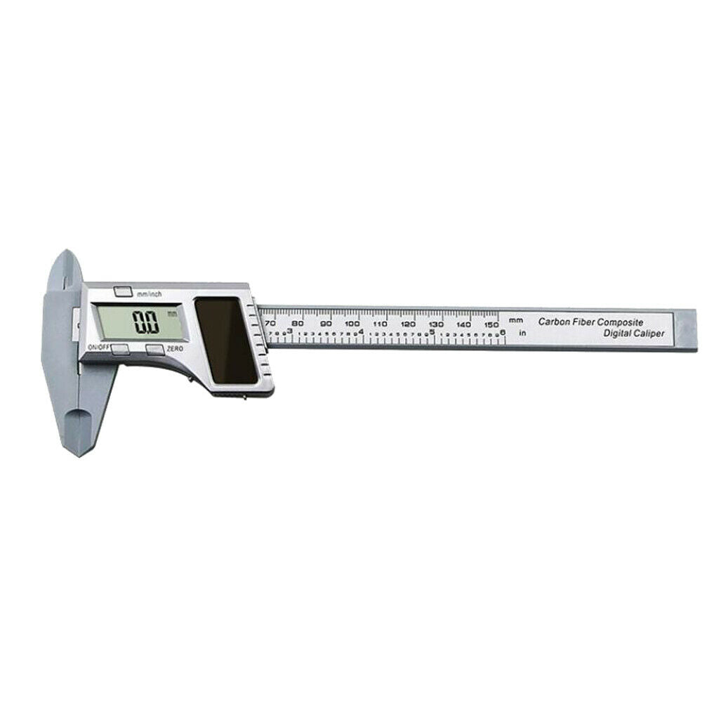 0-150mm Solar Power Digital Vernier Caliper Carbon Fiber Measuring Tools