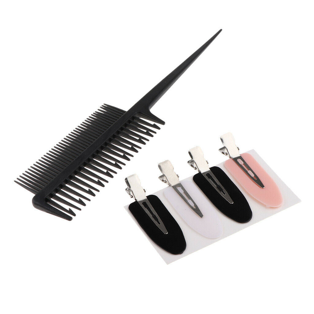 Hair Styling Hair Highlights Tool Hair Clips Clamps & 2-Way Weaving Comb Set
