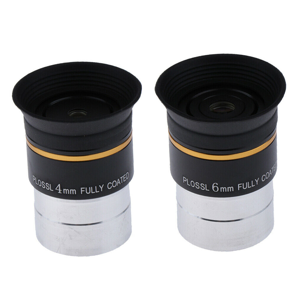 2Pcs 1.25" 4/6mm Eyepiece Fully HD Coated Lens for Astronomical Telescope