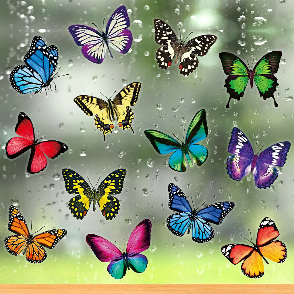 20Pcs Butterfly Window Clings Glass Window Decals Static Cling Home Decor