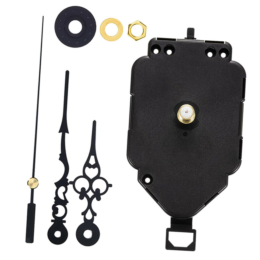 Quartz Clock Movement with Shaft Black Battery Powered Motor DIY Repair Set
