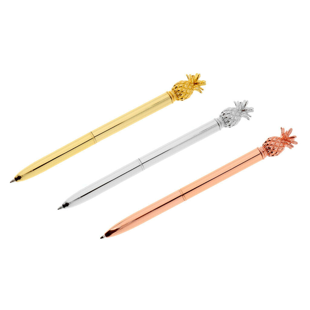 Set of 2 Pineapple Ball Pens Tip Liquid Pen Office Stationary Decoration