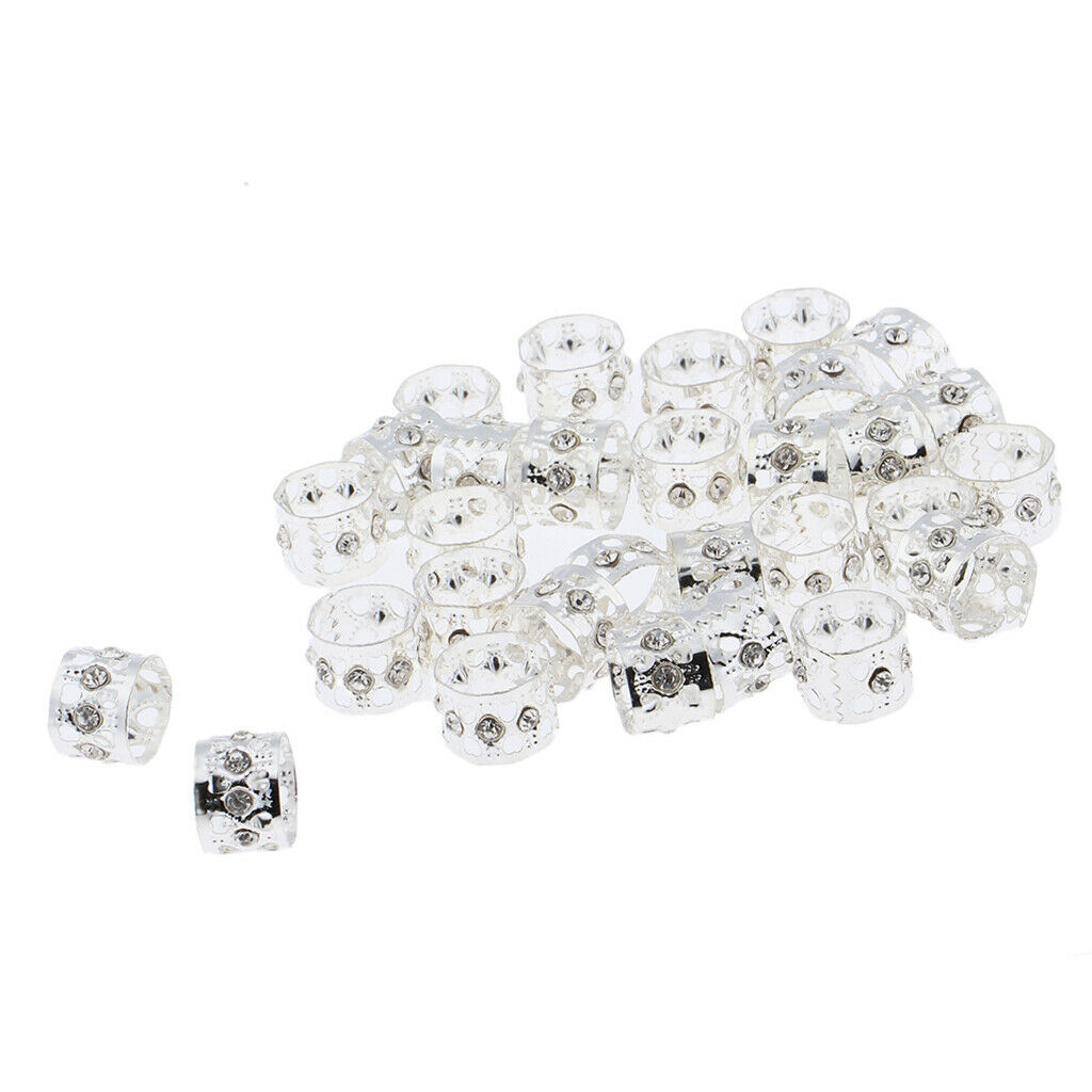 60pcs Dread Lock Hair Adjustable Braids Cuffs Bead Tube  DIY Accessories