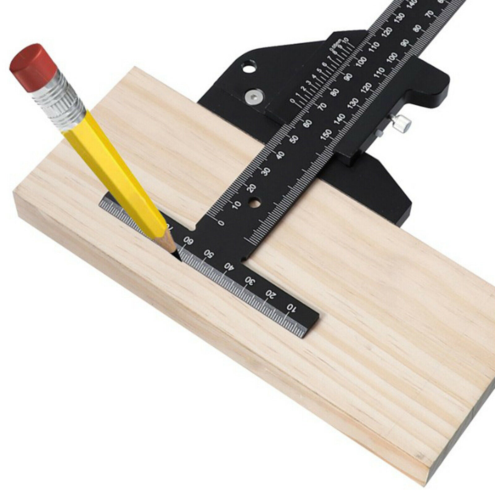 Precision Wood T Type Ruler Scribe Measurement Tool Wood Sliding