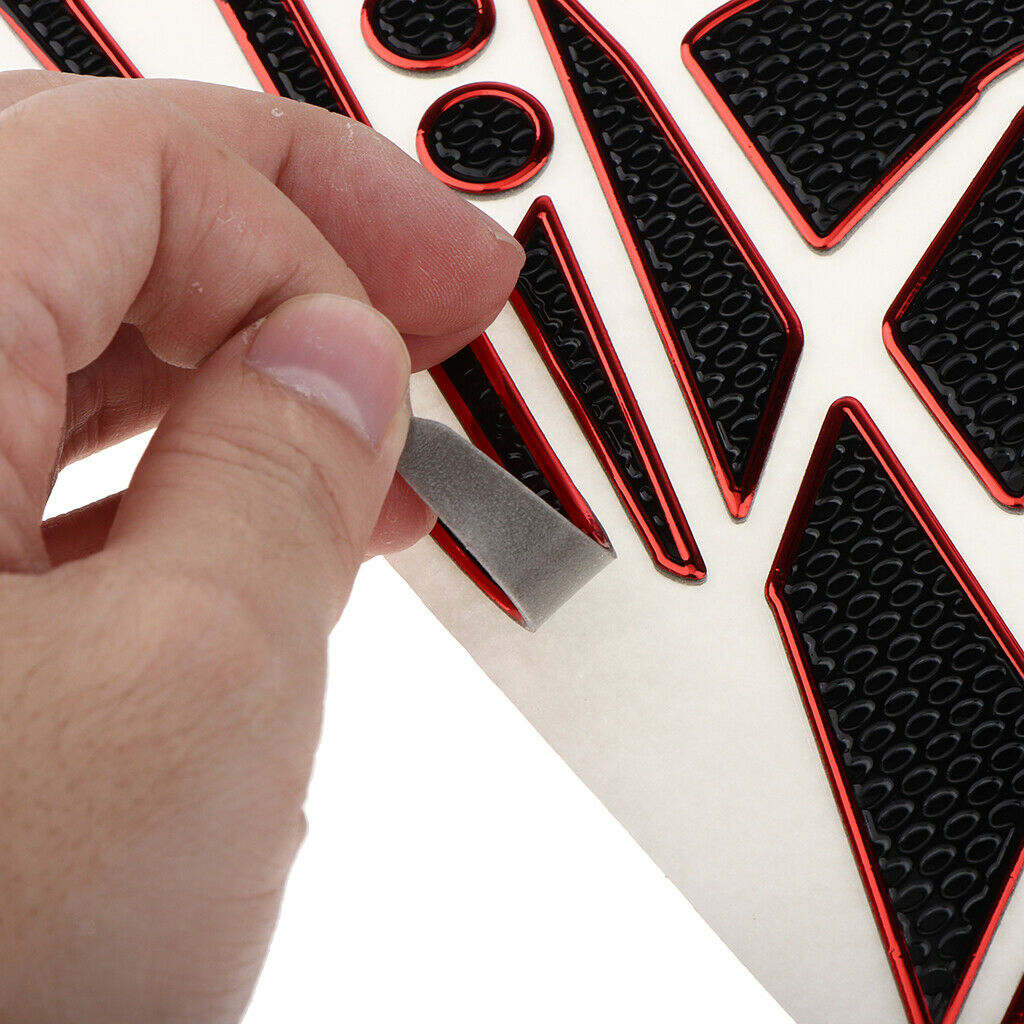 Anti-Slip Tank Pad Knee Protectors Gas Tank Stickers for Motorcycle Red