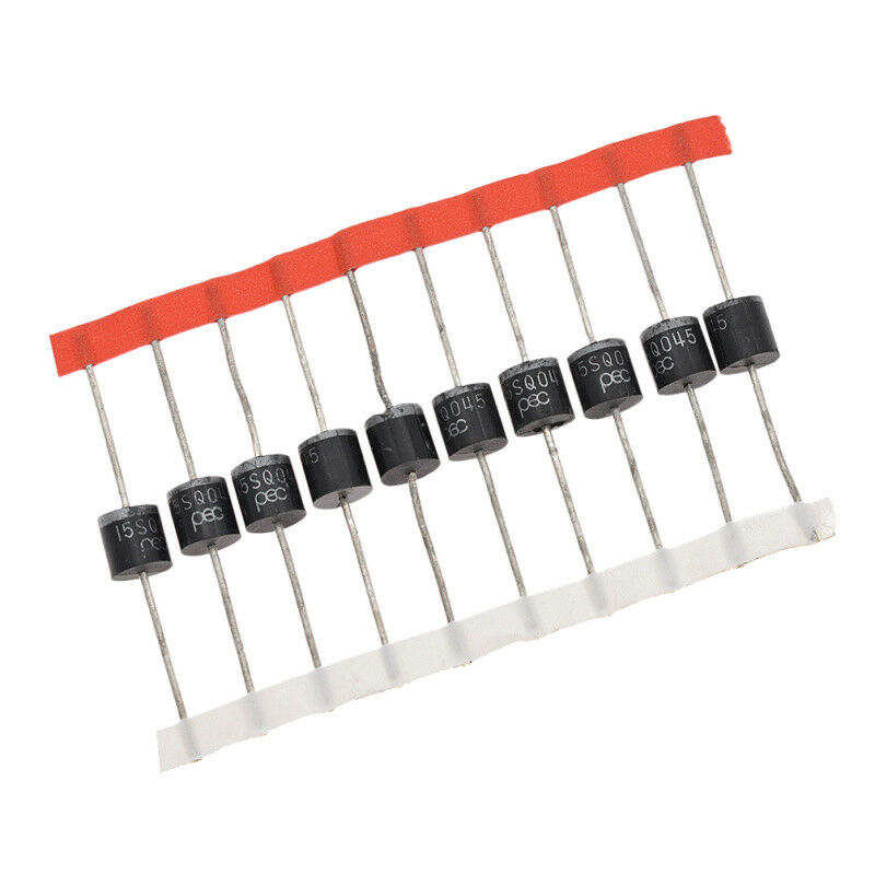 10Pcs 15a 45v High Efficiency Schottky Axial Rectifier Bypass Blocking Diode