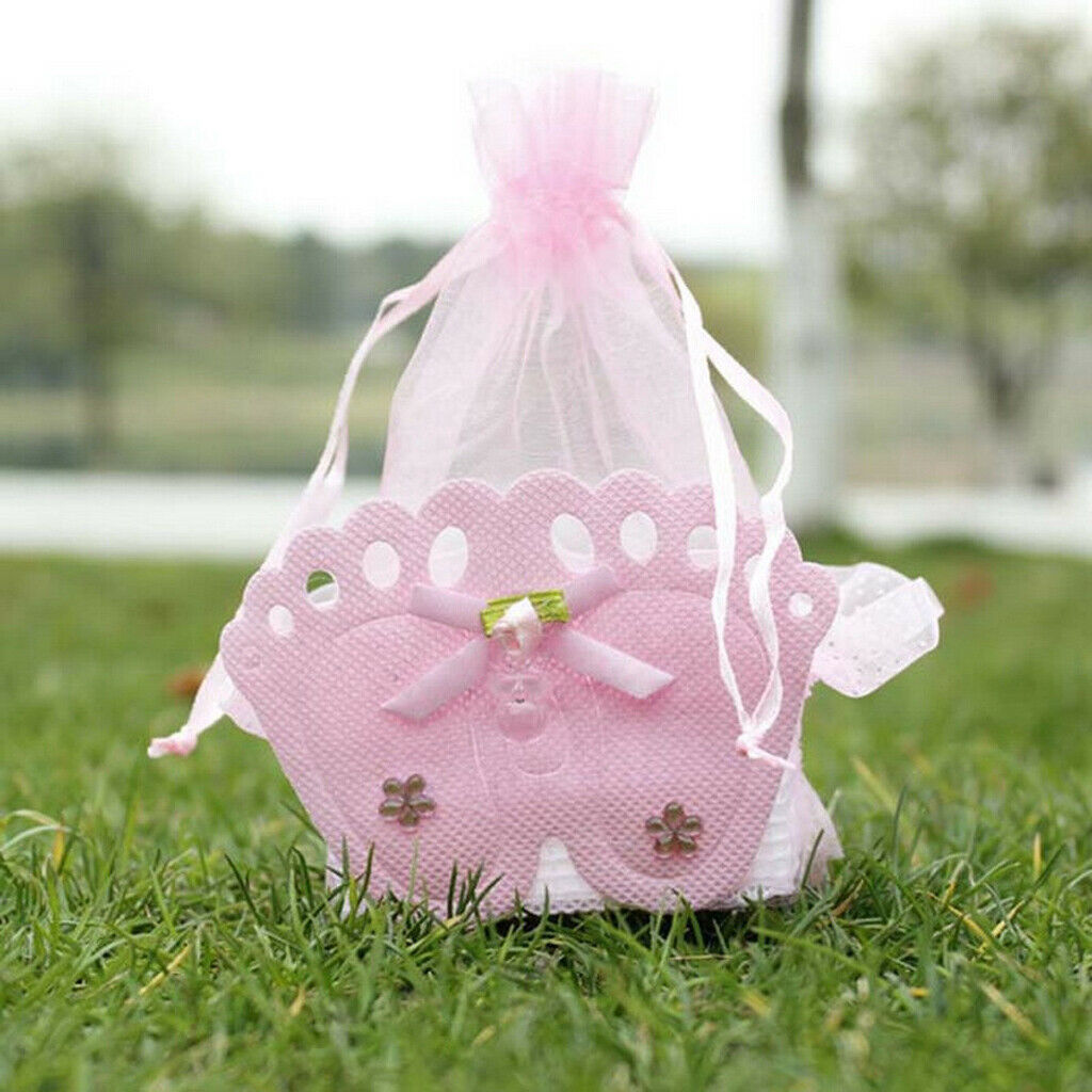 24Pieces Cute Footprint Organza Gift Box Baby Girl Children Candy Bags
