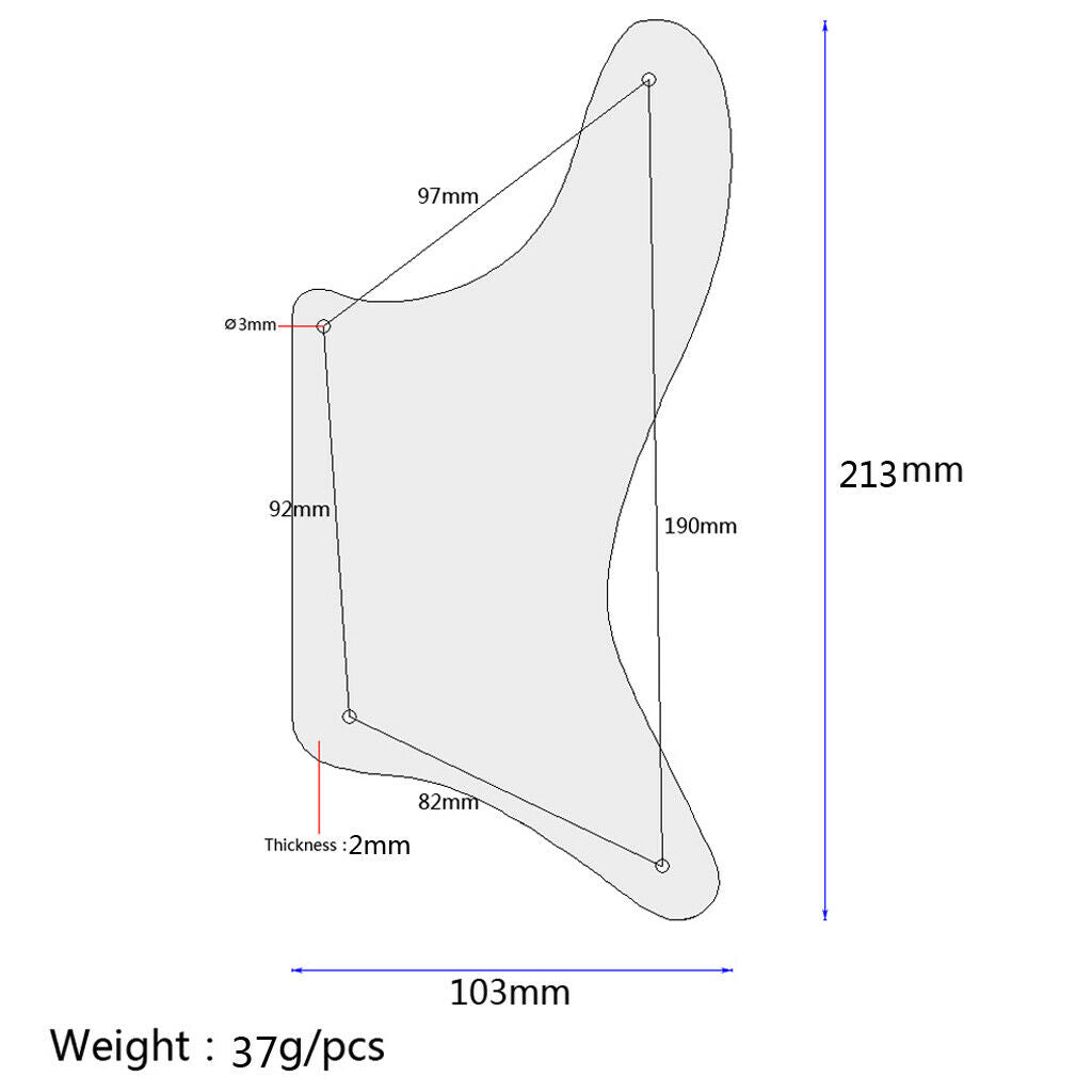 Guitar Pickguard for The Cabronita Caster Parts 3 Layers Durable Black