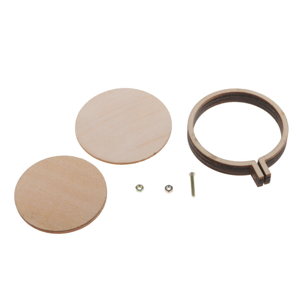 5x Wood Embroidery Hoop Cross Stitch Frames Ring for Brooch DIY Accessories