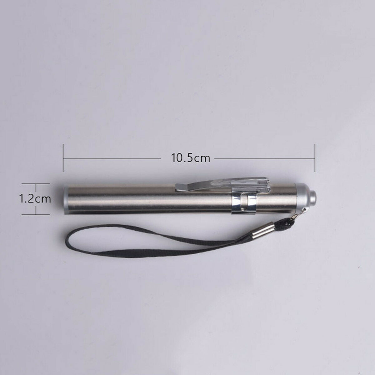 Round Moon Shape Flashlight Stainless Steel Mini LED Lights Focus Torch Lamp