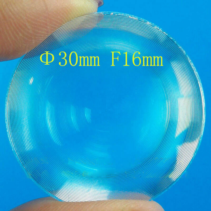 2PC 30mm Dia Small Round Plastic Fresnel Condensing Light Lens Focal Length 16mm