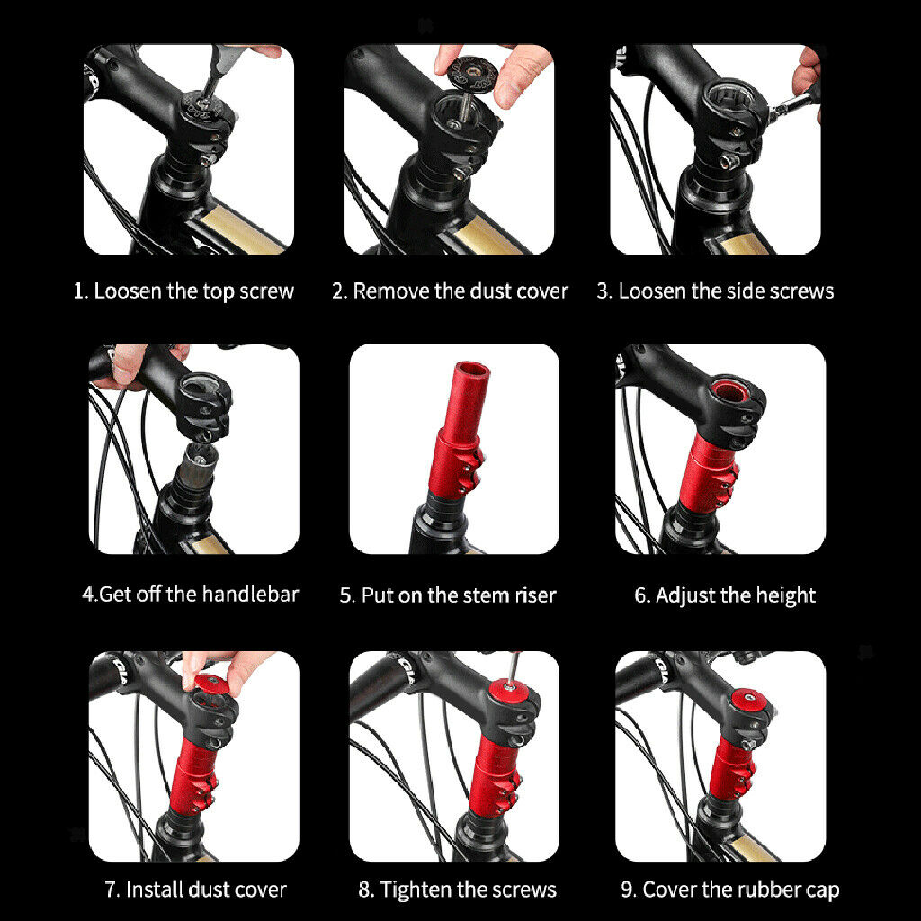 Adjustable Bicycle Headset Extender Handlebar Riser Head Up Adaptor Silvery