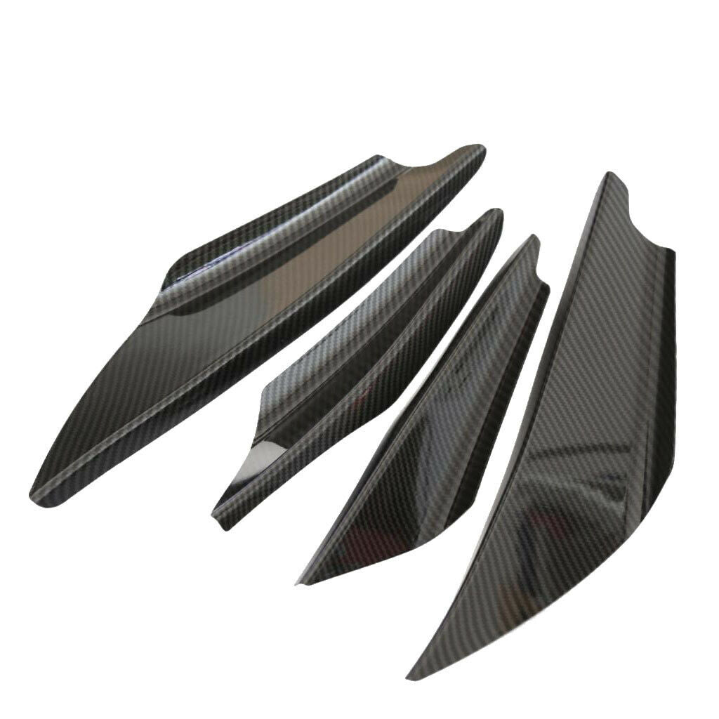 8 Pieces Golssy Universal Carbon Fiber Front Bumper Splitter Fins Trim Set
