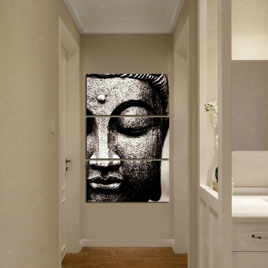 3 pieces Modern Canvas Prints Artwork Painting Picture Wall Decor Buddha B-S