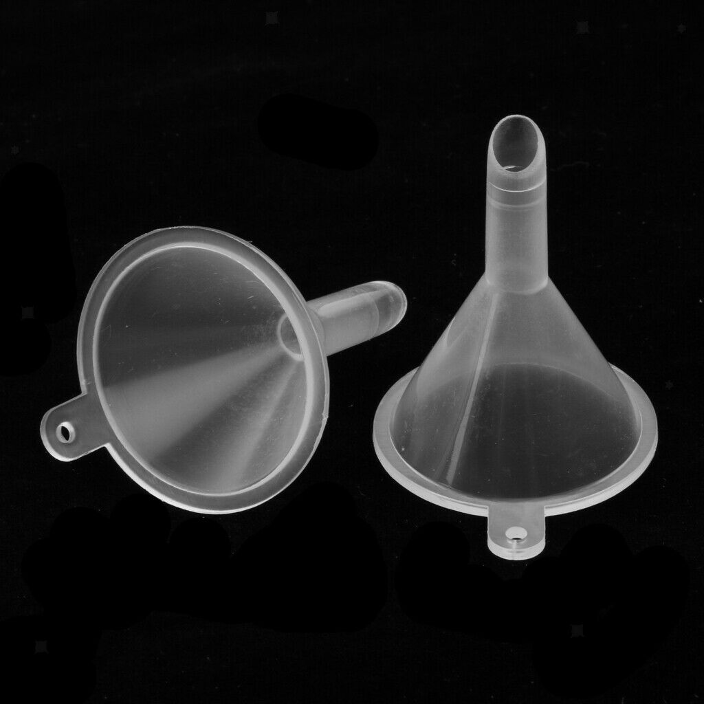 50x Clear Mini Funnels for Filling Transfer Small Perfume Essential Oil Bottles