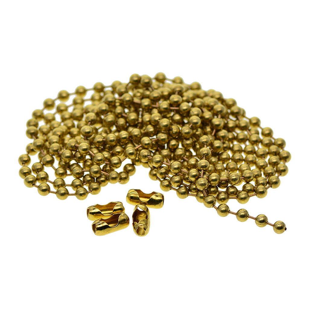 6.5 Feet Long Bead Ball Chains with Connectors Clasps Jewelry Making Tag