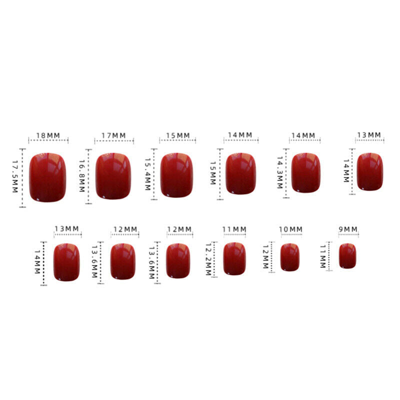 Gel Cover False Nails Press On Fingernails Short with Adhesive Tabs Perfe.l8