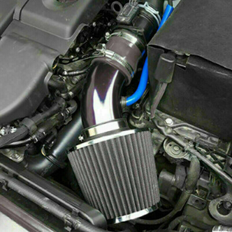76mm Car SUV Cold Air Intake Filter Induction Pipe Power Flow Hose Universal Kit