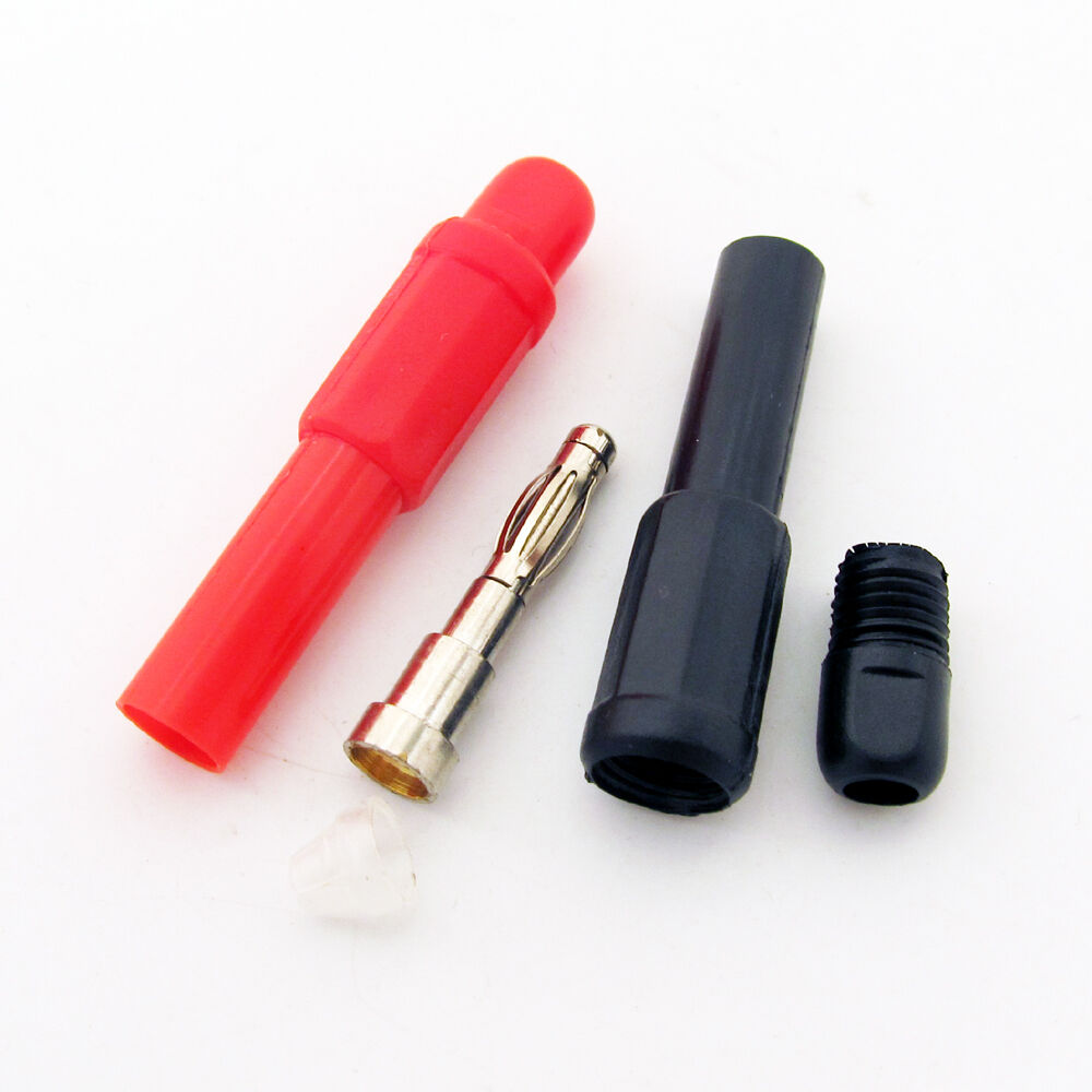 50pcs RS Full Insulated Copper Audio 4mm Banana Plug w/Screwed Tight Tail