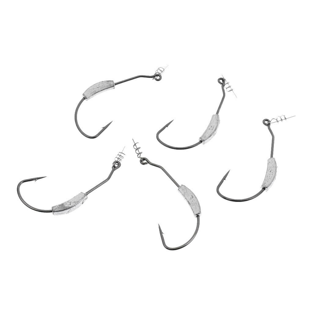 20Pcs/Set Weighted Twist Hooks Gape Fishing Lures Twistlock Hook 2.5-7g