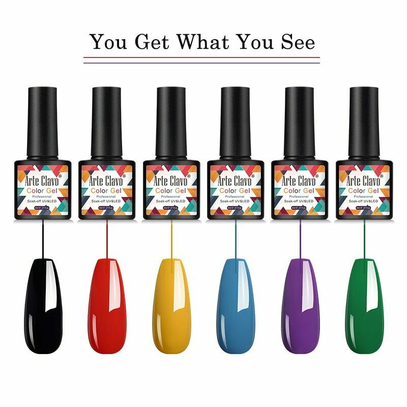Arte Clavo LED 8ml Varnishes Gel UV Soak off Nail Nail Art Base Top Coat Polish