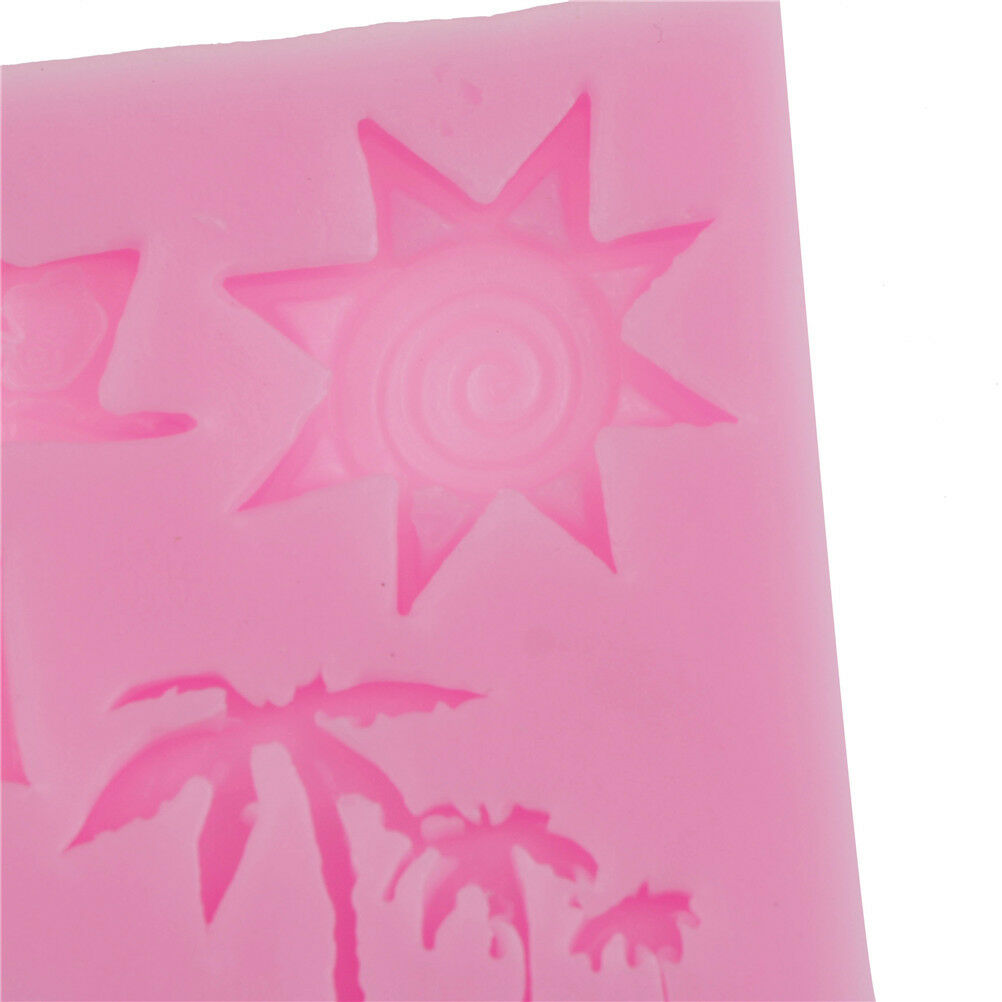 aeroplane palm tree silicone mold fondant mould cake decorating tools H.l8