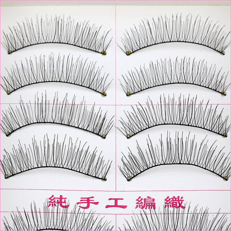 10 Pairs Soft Natural Cross Eye Lashes Makeup Extension False Eyelashes Handmade