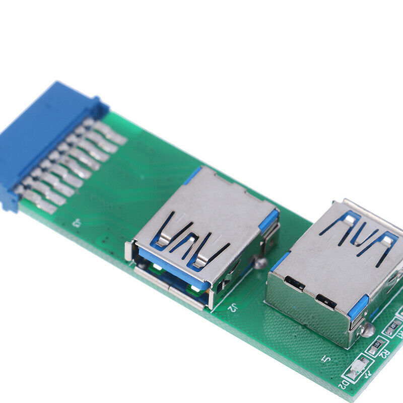 1Pc Internal Mainboard 2 Ports USB 3.0 Female to 20 Pin Female Header Adap Jc Lt