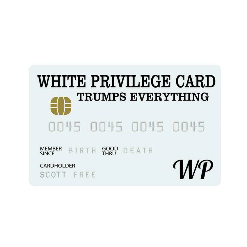 Novelty Classic White Privilege Card Gag Wallet Size Collectable Laminated Craft