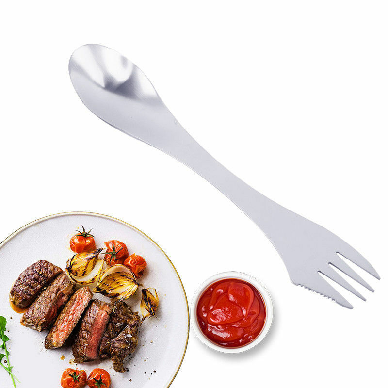 3 in 1 Stainless Steel Fork Spoon Spork Cutlery Utensil Combo Picnic Home Living