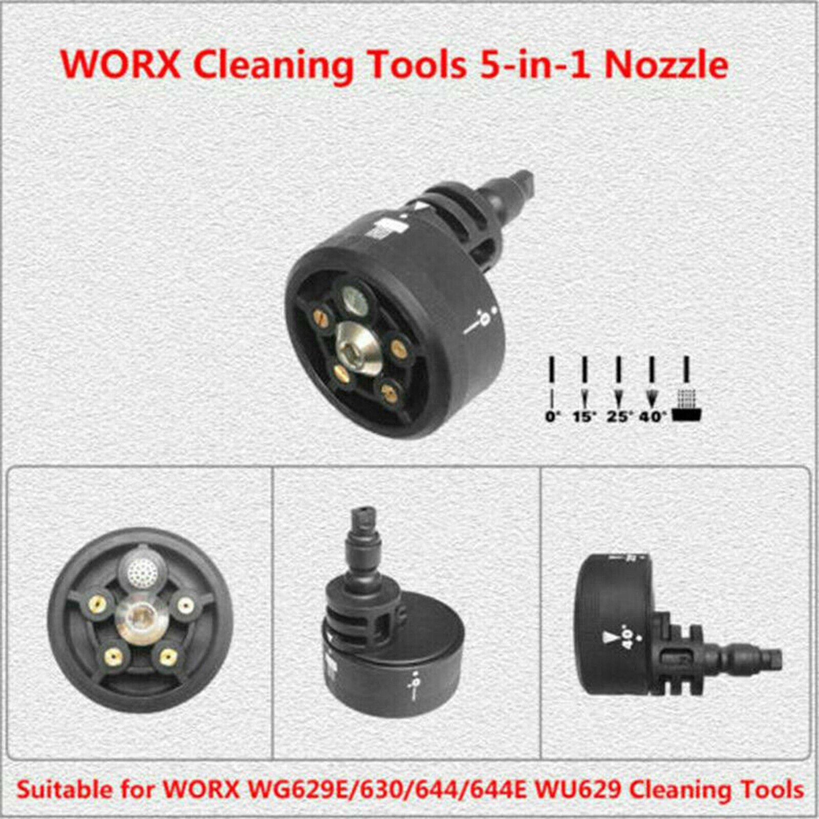 5-in-1 Multi-functional Rotary Pressure Washer Spray Nozzle Adjustable