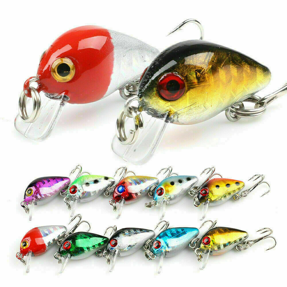 10PCs Fishing Baits Hooks Minnow Fish Lures Crank Bass Crankbaits Tackle Sinking