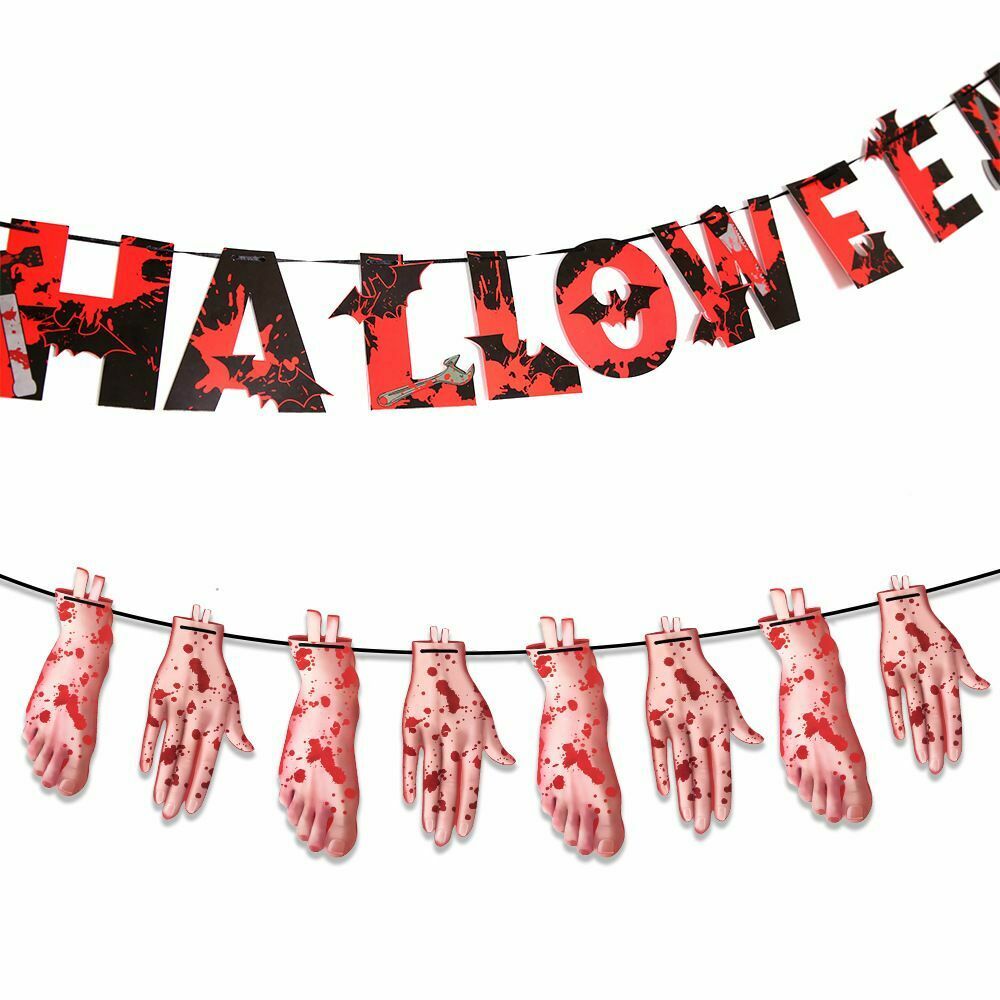 Ghost Happy Halloween Bloods Knives Halloween Paper Banner Home Decorations