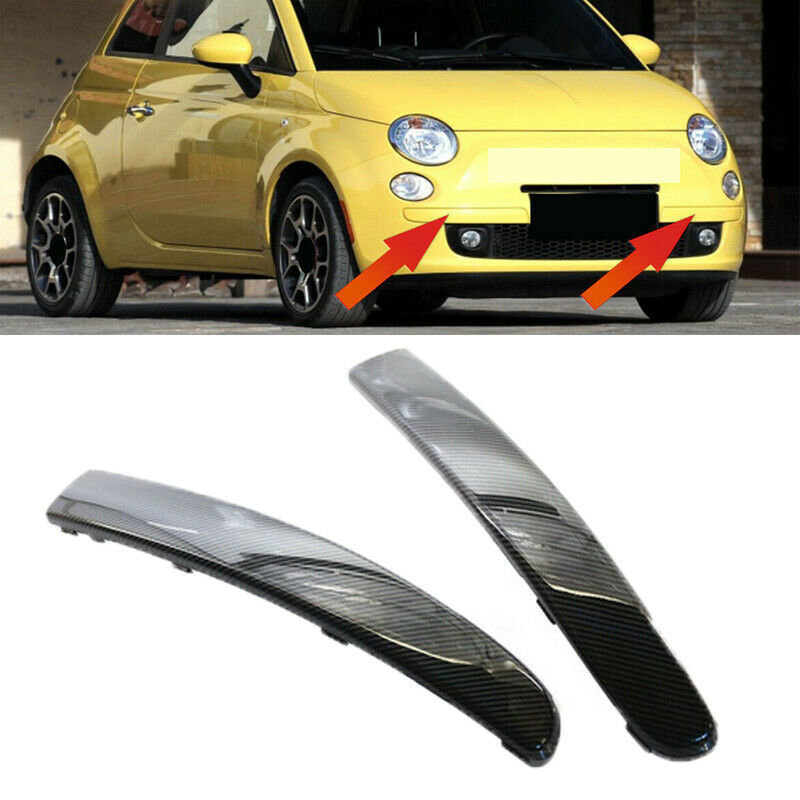 1Pair Left&Right Fit For FIAT 500 2007-2015 Front Bumper Lower Moulding Trim